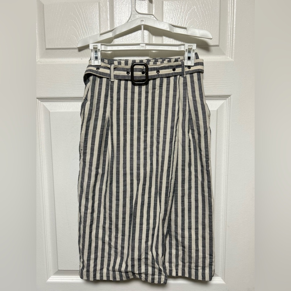 Anthropologie Striped Midi Pencil  Skirt Size 0